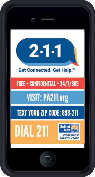 Get Connected, Get Help. Dial 211. 