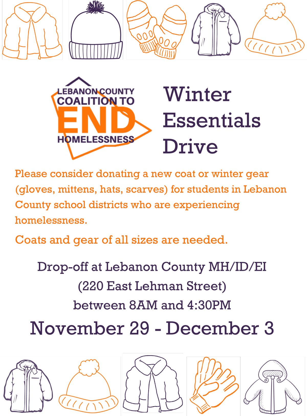 Lebanon County school districts coat drive